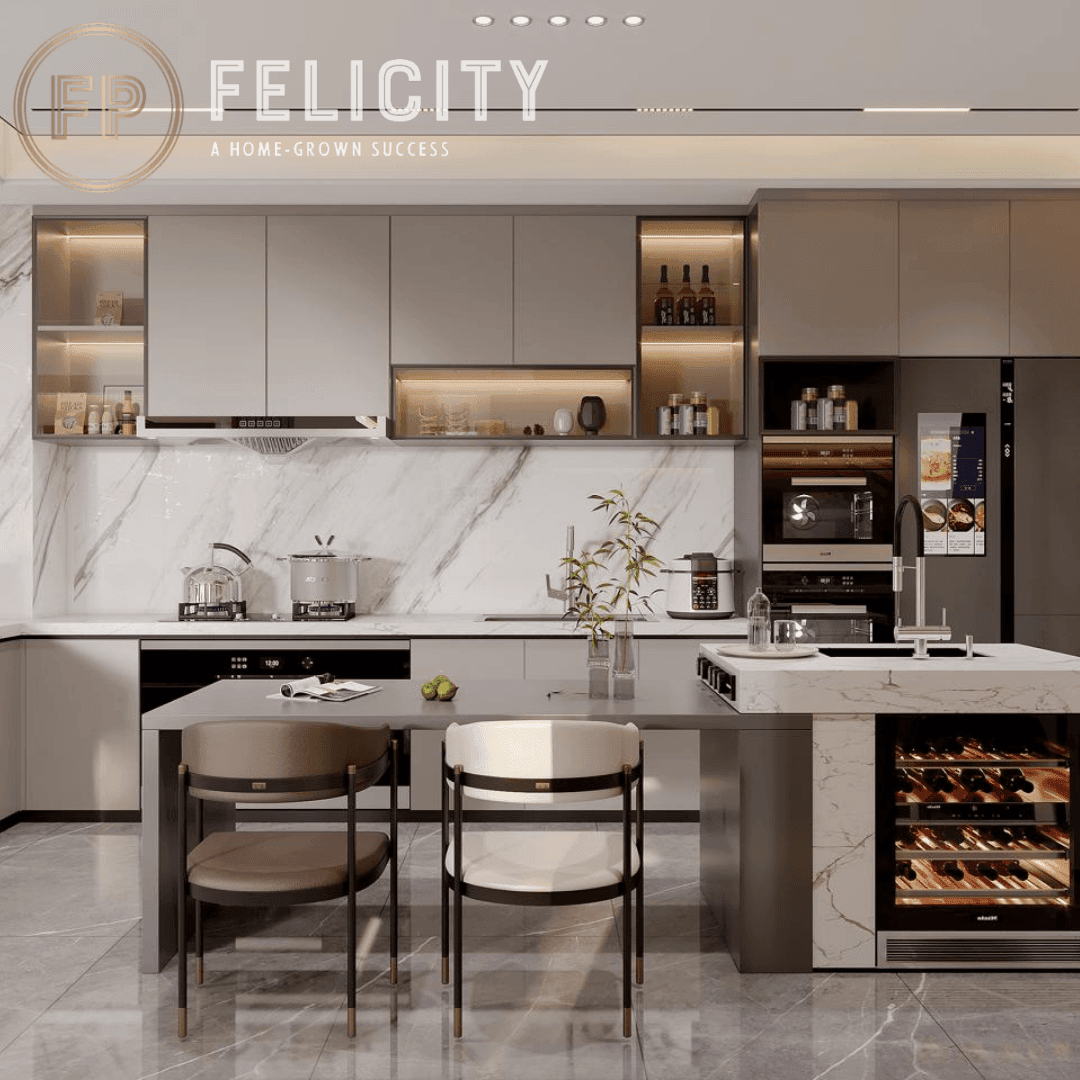 Elegant studio apartment in Forest City Tower, offering modern design, premium finishes, and stunning city views for a luxurious living experience.